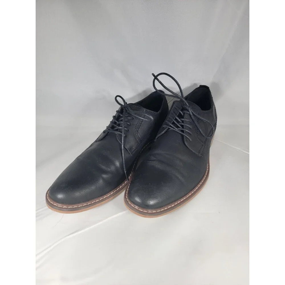 Steve Madden Ajapp Mens Oxford Shoes Sz 8 Black Comfort Lace Up Vamp Almond Toe